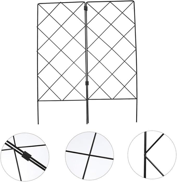 2Pcs Foldable Plant Climbing Trellis for Garden Support Sturdy Green Plant Support Frame Adjustable Trellis for Indoor and Outdoor Climbing