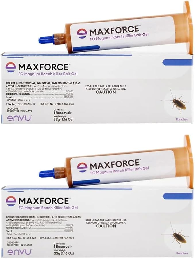 ENVU Maxforce Fc Magnum Cockroach German Roach Control Gel Bait - 2 Tubes 1 Plunger