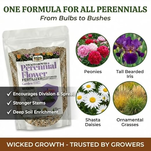 Old Cobblers Farm™ Wicked Growth Perennial Flowers Fertilizer – Ensures Consistent Flowering and Healthy Root Strength Year After Year (5 lbs | 10 lbs | 15 lbs | 20 lbs) (10 lbs)