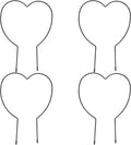 4pcs Heart-Shaped Iron Garden Trellis Plant Support Stakes for Climbing Roses and Vine Plants 4mm Thick Metal Potted Stand for Indoor and Outdoor Flowers Vegetables and Fruits