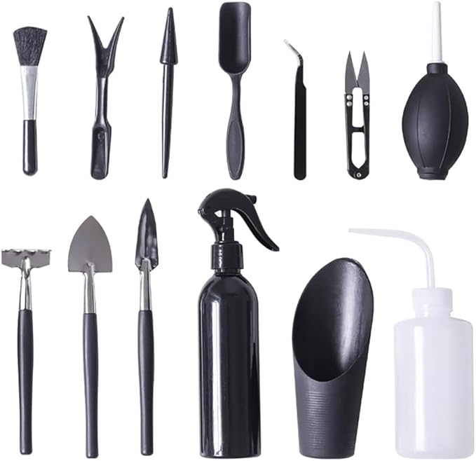 Alnicov 14 Pcs Succulent Plants ToolsSucculent Transplanting Tools Kit Mini Garden Hand Transplanting Tools Set with Storage Bag for Indoor Outdoor Miniature Fairy Garden Plant Care