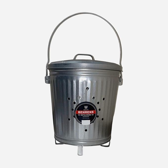 Behrens 7.5 Gallon Galvanized Steel Outdoor Compost Refuse Can