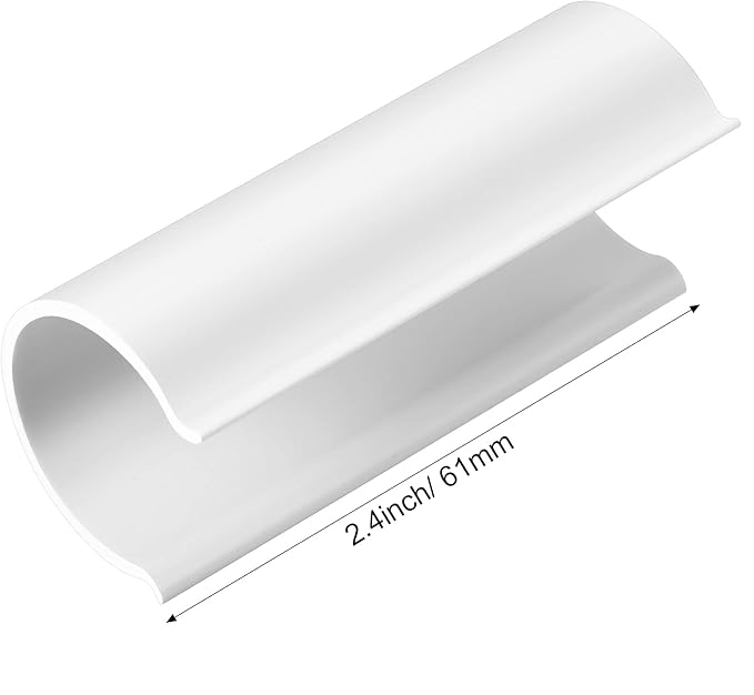 Jetec 128 Pieces PVC Pipe Clips Covers 2.4 Inches Long Greenhouse Clamps for Netting for Greenhouses Garden Shelters Bird Protection(For 3/4 Inch PVC PipeWhite)