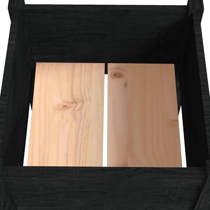 Garden Planter Gardening Box Planter Boxes Horse Trough planters Raised Flower Bed Suitable for Orchard Corridor Nursery Courtyard Black 15.7x15.7x27.6 Solid Wood Pine
