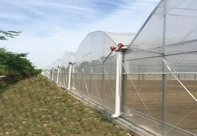 Manual Winch Greenhouse Film Roll Up Roof Unit for VentilationAgricultural Manual Coiler Device Side Top Film Coiling Rolling Blinds Machine