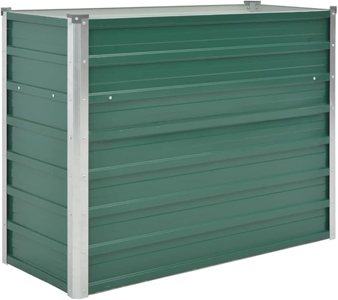 Garden Raised Bed Horse Trough planters Gardening Box Planter Boxes Raised Flower Bed Suitable for Orchard Courtyard Corridor Nursery Galvanized Steel 39.4x15.7x31.3 Green