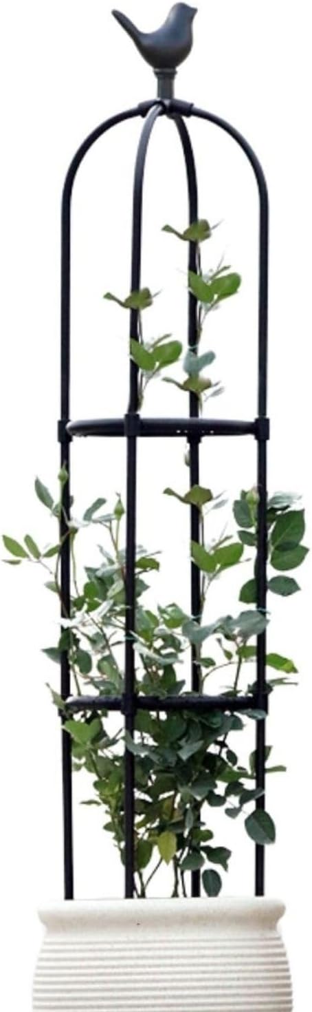 Garden Trellis for Climbing Plants Outdoor Garden Obelisk Trellis Metal for Climbing Vegetables 3.77ft 4.1ft 5.41ft 6.73ft Tower Obelisk Plant Support Shelf Clematis Jasmine(Black20 x 85cm/0.66 x