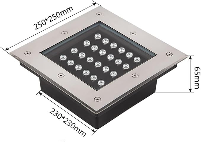 Outdoor Buried Lights - LED Landscape Lights 24V Low Voltage Square Walkover Led Lights IP67 Waterproof Embedded Spotlight for Garden Pathway Walkway Deck Yard Lighting