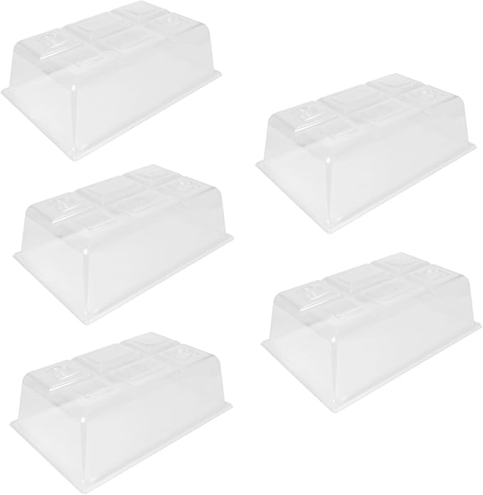 SUNPACK Sundome Plastic Multi-Vented Humidity Dome Clear 7 (Pack of 5) - Ideal for Greenhouses or Indoor Growing Able to Adjust Humidity with Vents