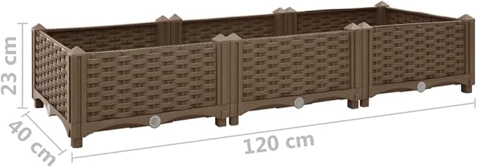 Raised Bed Garden planters Outdoor planters Suitable for Growing Vegetables Flowers Herbs and Succulents 47.2x15.7x9.1 Polypropylene