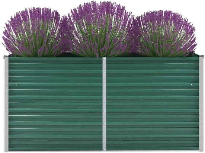 Cultivation RoomPatio Garden Home DecorVegetable planters for Porch PatioDurable and Long-LastingGarden Raised Bed Galvanized Steel 63x15.7x31.3 Green