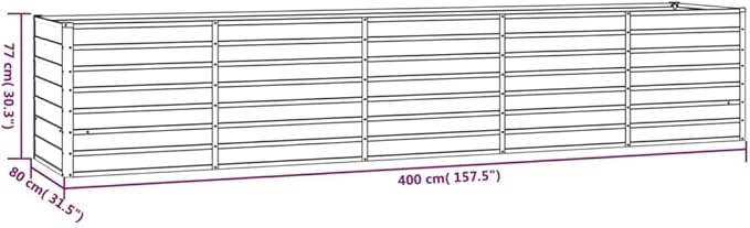 YAFF Garden Raised Bed Corten Steel Rusty Finish 157.5 x 31.5 x 30.3 in Large Outdoor Planter Box for Vegetables Herbs Flowers Weather-Resistant Rectangular Gardening Bed