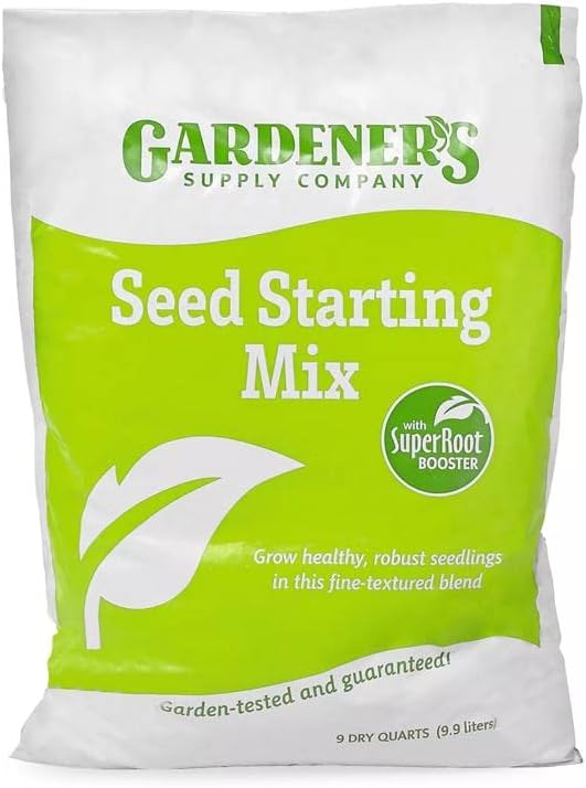 Gardeners Supply Company SuperRoot Booster Seed Starter Mix | Promotes Strong Roots &amp Boost Plant Growth | High Nutrients Plant Food for Seed Starting Trays and Planters - (9 Quarts)