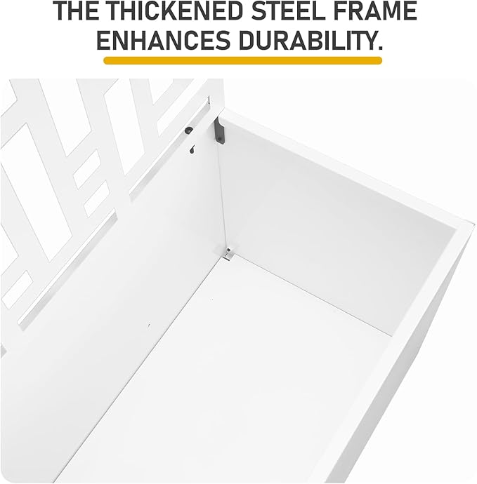 Metal Planter Box with Trellis70 Outdoor Raised Garden BedPrivacy Planters for Patio GardenPlanter Box with Drainage Holes for Climbing Plants (White)
