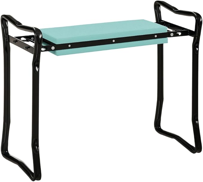 Padded Garden Kneeler and Seat Bench – Foldable Outdoor Stool with Comfortable Cushion for Planting Weeding and Harvesting Tasks