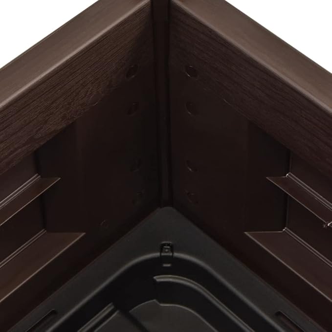 Garden Raised Bed PP Mocha 16.9x16.9x13.8