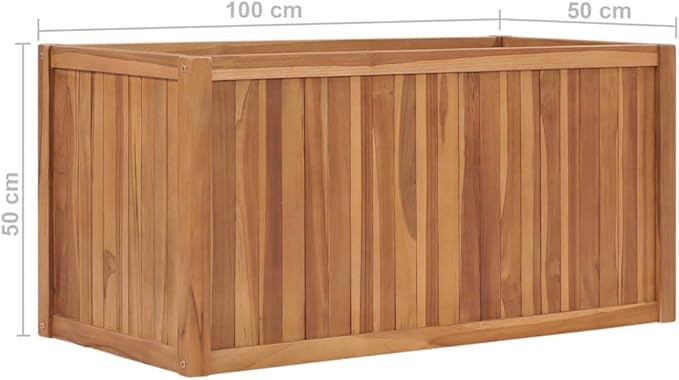 Outdoor Wooden Raised Garden Bed Planter Garden Box Raised Planter Raised Beds for Garden Flower Herb Vegetable 39.4x19.7x19.7 Solid Wood Teak