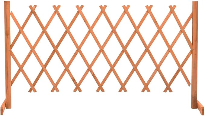 Garden Trellis Fence Wood Expandable Plant Support Climbing Lattices Wooden Decorative Divider Wall for Lawn Backyard Balcony Patio Outdoor Orange 59.1 x 31.5