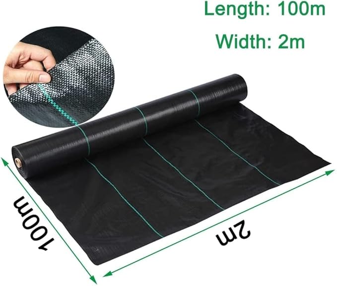 70g/2.46oz Driveway Fabric Heavy Duty Woven Landscape Fabric Garden Weed Barrier Fabric Weed Control Fabric Geotextile Fabric for Landscaping Ground Cover Weed Block Gardening Mat(0.6*10m)
