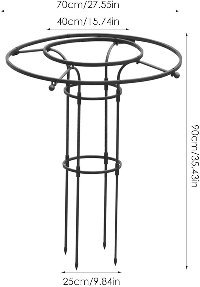 Tower Obelisk Garden Trellis Tall Metal Support Garden Frame Trellis for Indoor/Outdoor Climbing Vines and Flowers(Black90cm)