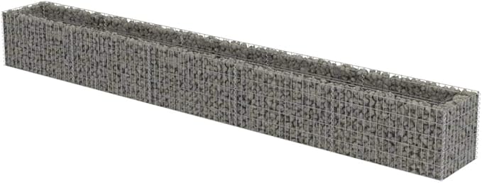 Gabion Raised Bed Gardening Box Patio planters Garden beds Outdoor Raised Flower Bed Suitable for Nursery Orchard Arboretum Corridor Galvanized Steel 177.2x19.7x19.7