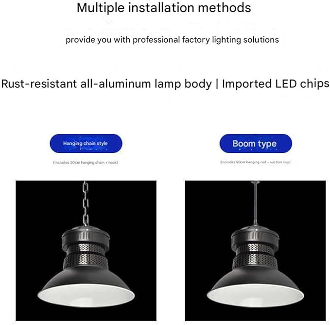 LED Factory Lights Falling Chain Lighting High-Power Lamps Suitable for Large-Area Light in Industrial Plants100W/200W Indoor Stadium Warehouse(150W(110V))