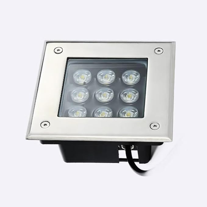 LED Outdoor Buried Light Square Underground Lamp Waterproof IP66 Spotlights AC85-110V for Driveway Deck Step Pathway Garden Landscape Lights