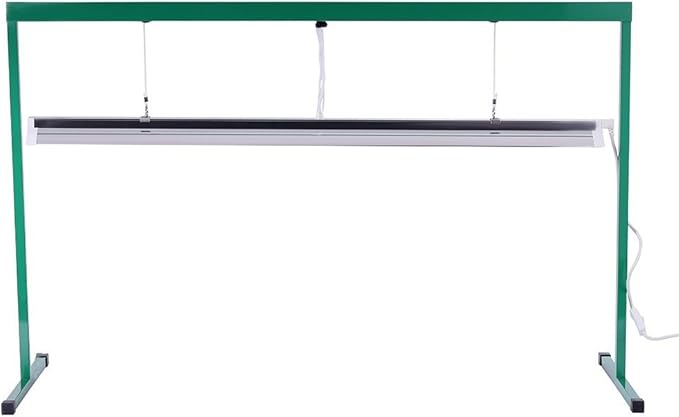 iPower GLT5XX4 54W 4 Feet T5 Fluorescent Grow Light System with Stand Rack for Plant Seed Starting 6400K 1 Pack Green