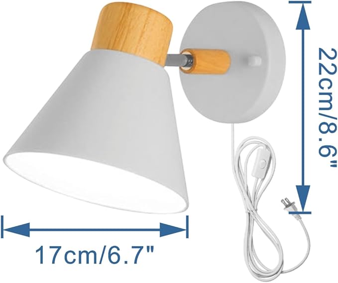 Hook Type Wall Mounted Plant Light Full Spectrum 4500K 10W Adjusted Angle &amp Light Beam Range 15°-60° Modern White Metal Wood Wall Lamps for Indoor Growing Plants Flowers