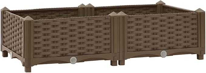 Raised Bed Brown Polypropylene Medium Durable Raised Bed Gardening Pots &amp Planters 316512