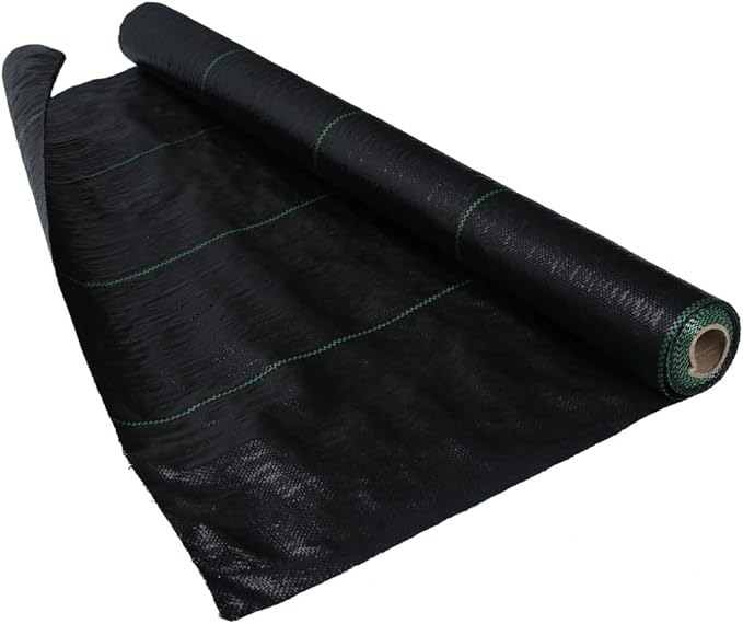 6.5ft x 300ft Weed Barrier Landscape Fabric Heavy Duty Weed Blocker Garden Weeding Control Mat for Greenhouses Lawn Garden Flowers Crops Potted Plants 100gsm