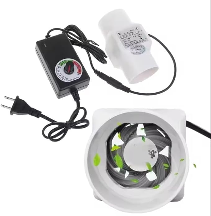 2 Inch Inline Duct Fan with Adjustable Speed 50mm 6W Air Vent Fan Booster36 m³/h Mini Blower for Pet HouseExhaust Air Fan for Greenhouse Bathroom Tent Kitchen Pet Adjustable Speed