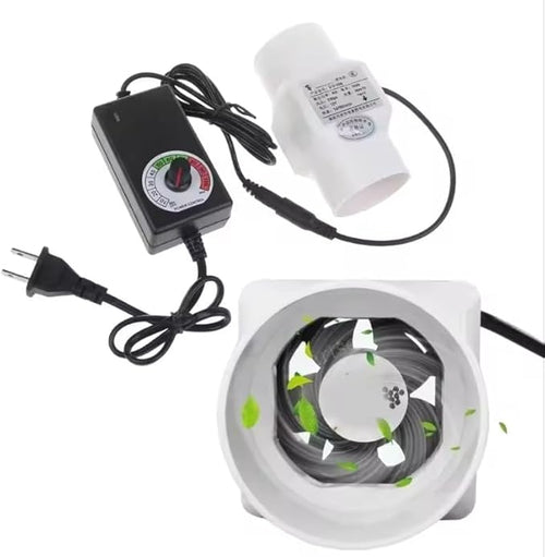 2 Inch Inline Duct Fan with Adjustable Speed 50mm 6W Air Vent Fan Booster36 m³/h Mini Blower for Pet HouseExhaust Air Fan for Greenhouse Bathroom Tent Kitchen Pet Adjustable Speed