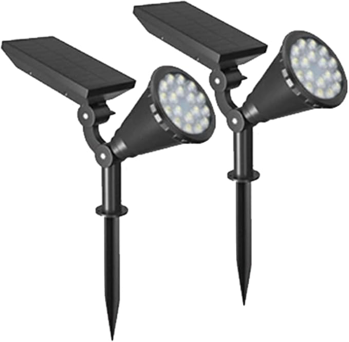 18led WarmSolar Color Changing Spot Lights Outdoor Waterproof 2 Pack Multicolor Landscape Spotlights 180° Solar Powered Lights Height Adjustable for Courtyards Balconies Gardens