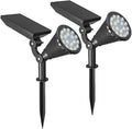 18led WarmSolar Color Changing Spot Lights Outdoor Waterproof 2 Pack Multicolor Landscape Spotlights 180° Solar Powered Lights Height Adjustable for Courtyards Balconies Gardens