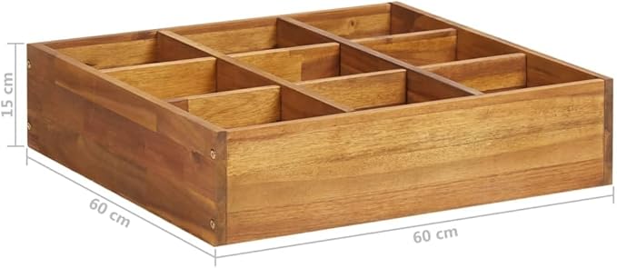 Herb Garden Raised Bed Solid Wood AcaciaRaised Flower BedsGardening PlantersMultifunctional Raised BedPlant Privacy FenceGreenhouse Planterfor GardensPatiosBalconiesTerraces23.6x23.6x5.9
