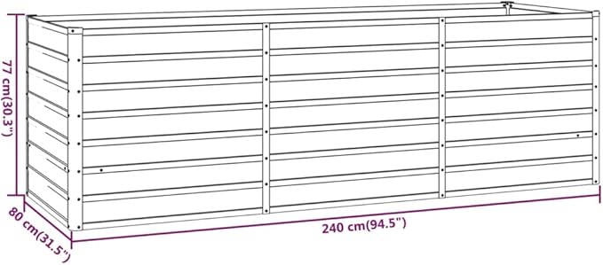 Garden Raised Bed Corten Steel Large Galvanized Bed Welded Wire Fencing Retaining Wall Steel Landscape Grid (94.5x31.5x30.3 in)