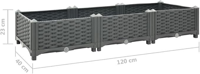 YAFF Raised Bed 47.2x15.7x9.1 Polypropylene (10.296lbs)