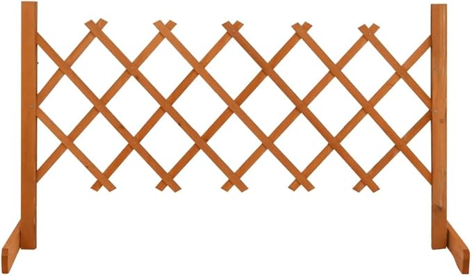 Extendable Garden Trellis Fence Plant Screen Wood Fence Privacy Gate Pet Gate for Home Yard Garden Orange 47.2x23.6 Solid Firwood-806