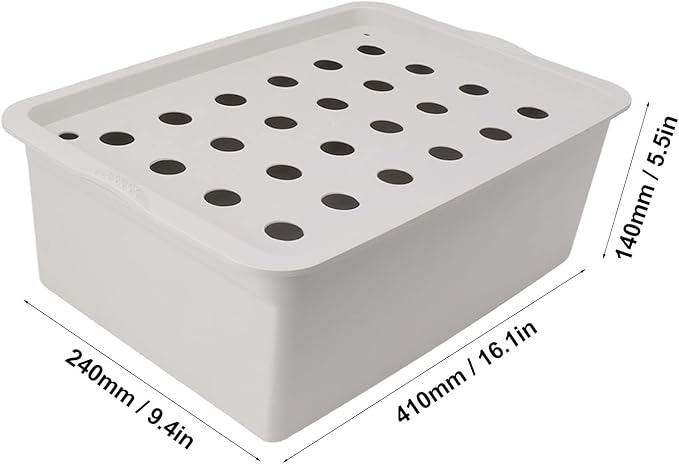 Hydroponics Growing System 24 Holes Gray Hydroponic System Planter Box with Timer and Oxygen Pump for Fast Plant Growth (US Plug 110V)