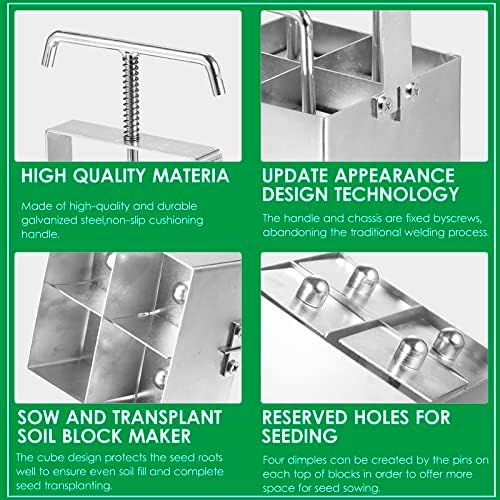 Soil Blocker Soil Blocking Tool Soil Blocker for Seed Starting Seed Starter Soil with Comfortable Handle for Grow Seedling Seed Starter Soil Tray Garden Potting Soil Indoor