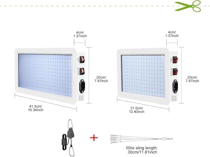 800W Full Spectrum LED Grow Plant Light AC100-277V Dimmable Planting Fill Lamp 110V Greenhouse Tent Hydroponic Flower Vegs Succulent Potted Fruit Seeds UV/IR Cultivation Lighting with Hook US Plug