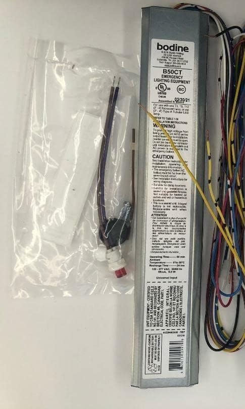Bodine B50CT (1) 1400 Lumens T8 T12 Single or Bi-Pin 4-Pin T5 and T5 HO and Type A TLED UP TO 16.5WATT...Fluorescent Emergency Ballast 120-277-Volt AC..CEC Title 20 Compliant