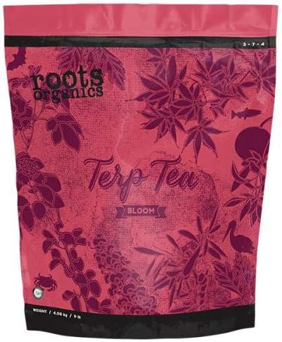 Roots Organics Terp Tea Bloom Natural Dry Gardening Fertilizer Micronized Flowering Nutrient for Large and Small Gardens 9 Pound Bag