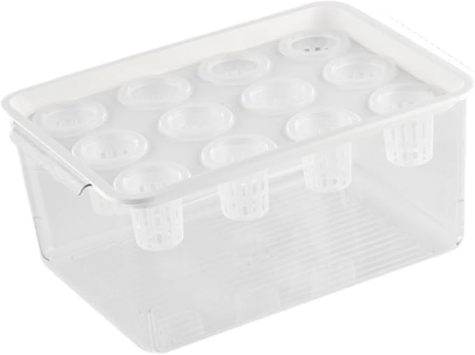 Generic Hydroponics Grower Box Hydroponic System Growing Box 12 Holes Wear Resistant Desktop Micro Landscape Tank for Vegetables Home White