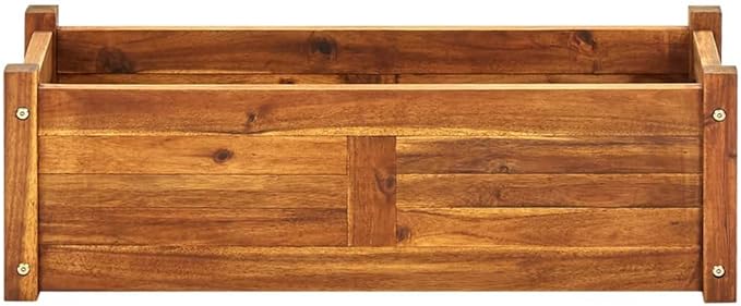 Acacia Wood Garden Raised Bed Durable Outdoor Herb Garden Planter Box for Gardening Vegetables 29.9x10.9x9.8-226