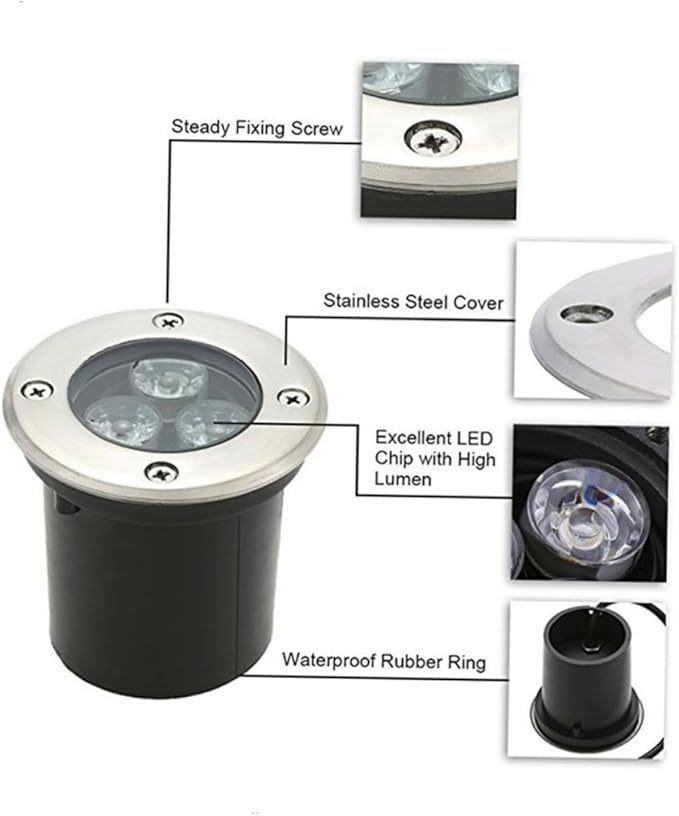 Angoily 2pcs Led Lights Warm White Landscape Lamp for Outdoor Use Easy Installation Suitable for All Weather Conditions for Gardens and Pathways