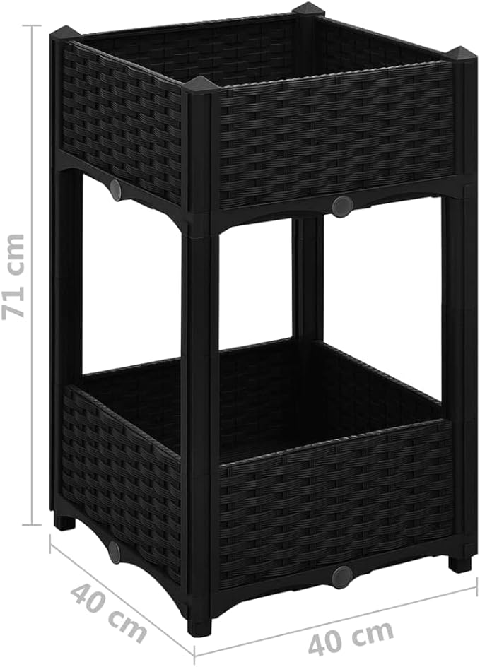 Raised Bed Outdoor Planter Garden Bed Polypropylene Raised Garden Bed Raised Planter Bed Raised Plant Containers for Fresh Vegetables Herbs Flowers 15.7 x 15.7 x 28