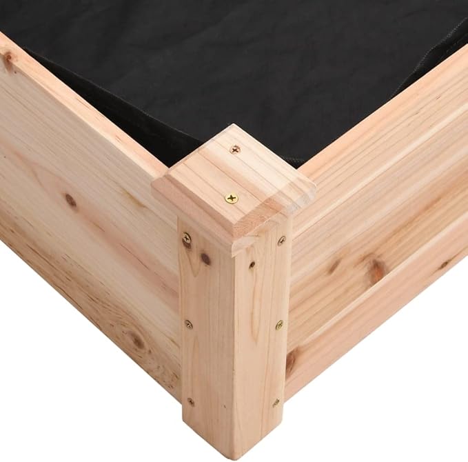 SKM Garden Raised Bed Natural Wood Solid fir Wood MediumBrown (Weight 10.58KG)