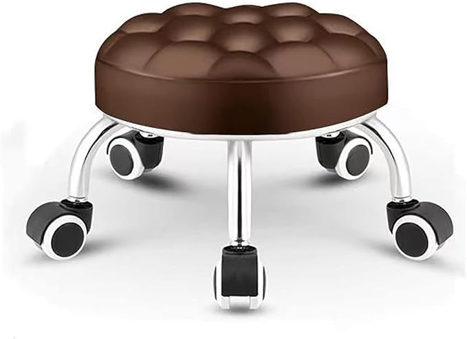 N/A Rolling Stool with Wheels Mini Rolling Scoot Stool with Cushion for Factory Library Laboratory Garage Gardening HomeA